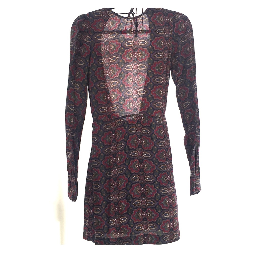 Paisley Open Back Long Sleeve Reformation Dress